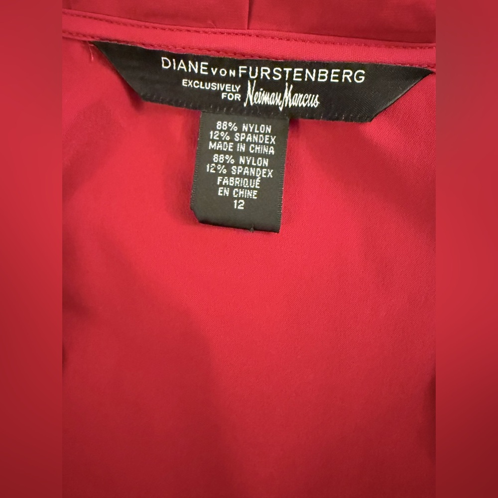 Diane Von Furstenberg Red Ruffle Wrap Dress - Picture 4 of 6